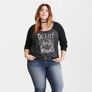 Torrid I Heart Your Weirdness Raglan Tee Size 3x